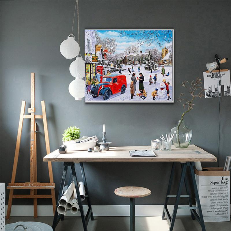 Pełne kwadratowe wiertło diamentowe malowanie 5d boże narodzenie bałwan DIY diamentowy haft ścieg zimowy wystrój domu zimowego prezent