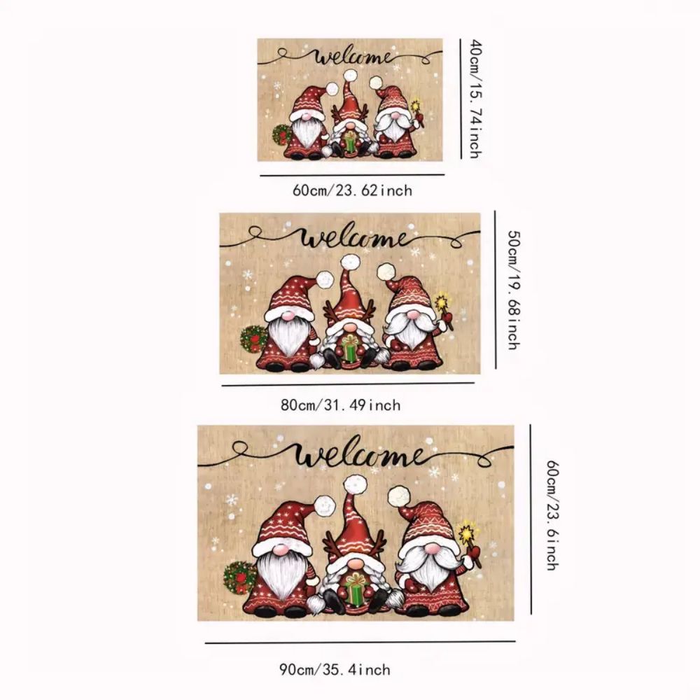 Festival Santa Claus Dwarf Welcome Door Mat Indoor Outdoor Area Carpet Kitchen Bedroom Floor Mat Home Decoration