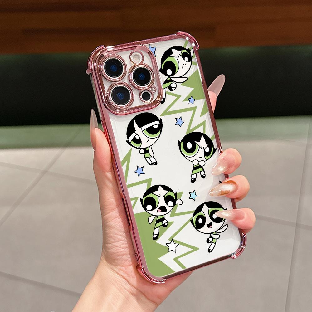Cool Girl P-Powerpuffs Phone Case for Samsung Galaxy A57 A56 A55 A54 A53 A52 A37 A36 A16 A06 4G 5G Anti-drop Transparent Cover