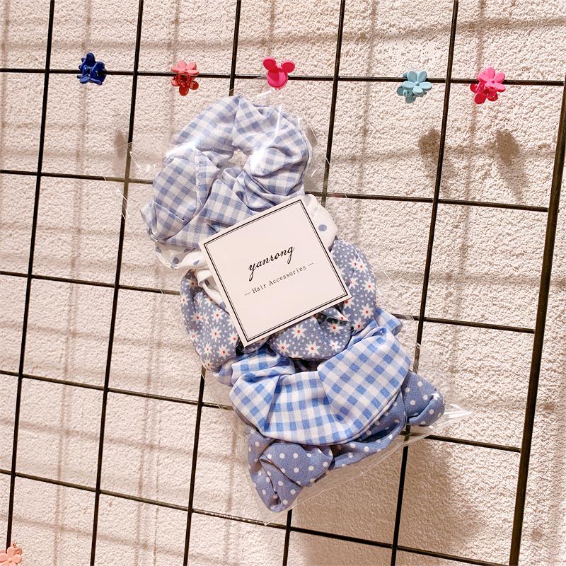 New 5PCS/Set Candy Color Printing Hair Ties For Women Cute HairBand Ponytail Holder Elastic Rubber Band Fashion Hair Accessories