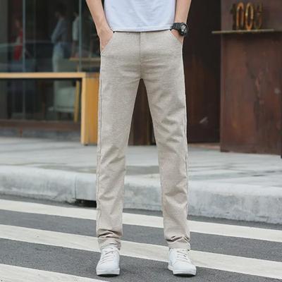 Pantalones Casuales de Algodón Imitación Lino Ultra Delgados y Elegantes para Hombre de Corte Relajado - Transpirables y Cómodos