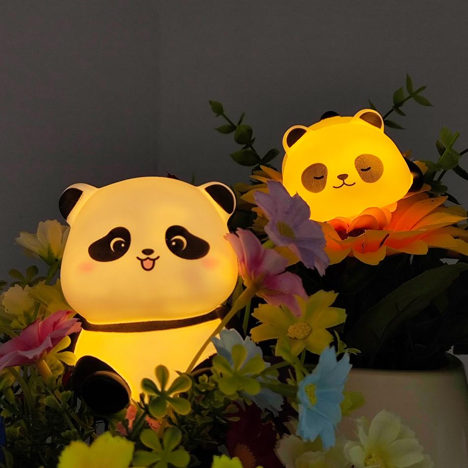 Cute Ambient panda sleep night lamp for bedside decoration children s birthday gift lighting Entertaining Play Safe Kid Friendly Fun