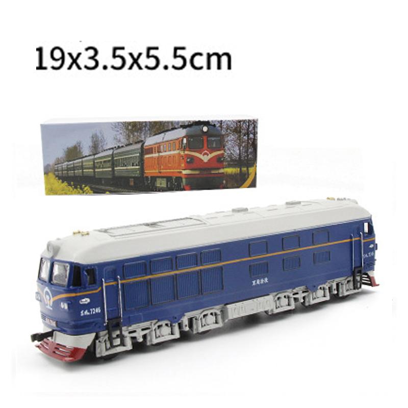 

Модель локомотива из сплава с акустооптическим рикошетом, классическая зеленая кожаная модель поезда, детская игрушечная машинка в подарок синий