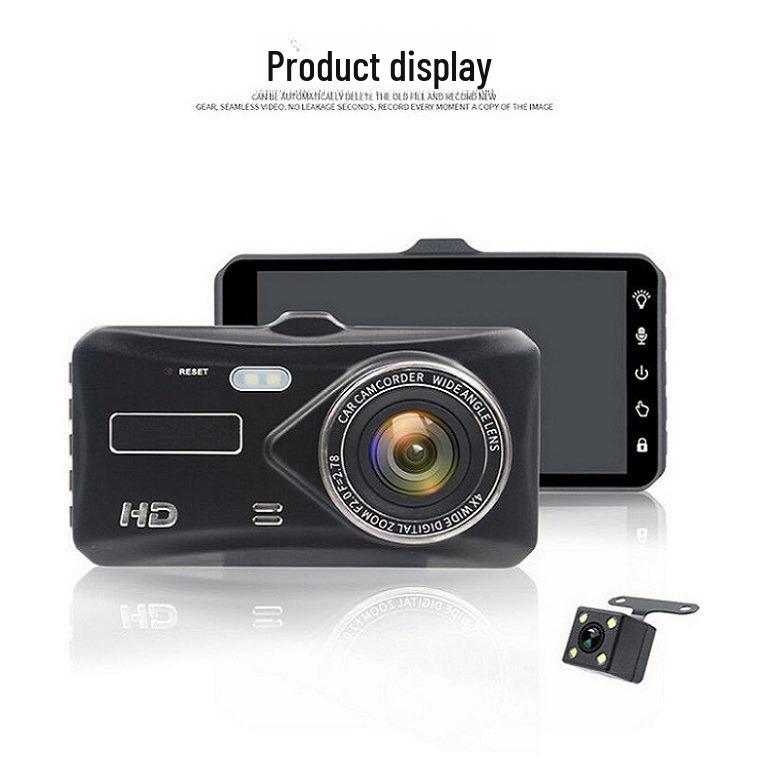 4" Touchscreen Dual Lens 1080p HD Car Recorder - Front & Rear Recording with Reversing Image
