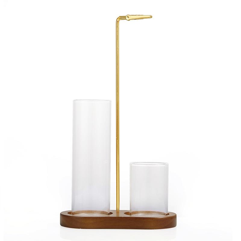 

Wooden 8-Shaped Incense Burner Rubberwood Glass Aromatherapy Modern Minimalist Sandalwood Agarwood Incense Holder