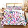 Music Notes Bedding 3Piece Set  Queen Sizes Comfortable  EcoFriendly For Kids Teens Girls Of All Music Fan Lover Sleep In Melody