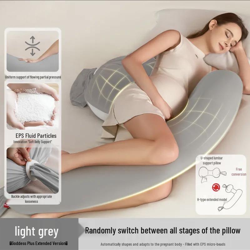 U-Shaped Lumbar & Belly Support Pregnancy Pillow for Side Sleeping