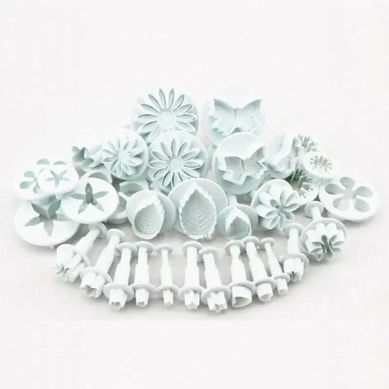 New Plunger Cutters Houseeker 33pcs Fondant Cutter Cake Cookie Biscuit Mold DIY 3D Decorating Tools