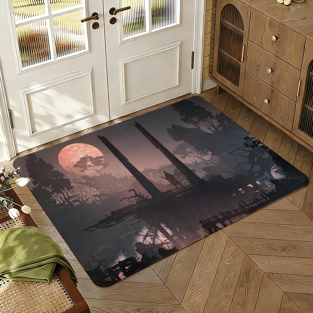 Sekiro Floor Mat Soft Thickened Absorbent Non-Slip Bedroom Living Room Door Mat Home Decor Flannel Rugs