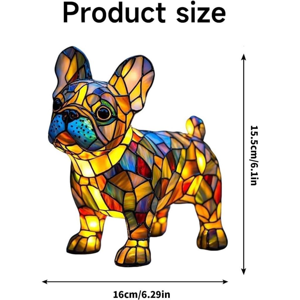 Dachshund Lamps - Retro Dogs Stained Resin Tabletop Night Light, Dog Series Art Night Light, 3D Cute Pet Dogs Themed Lamp Stained Glass LED