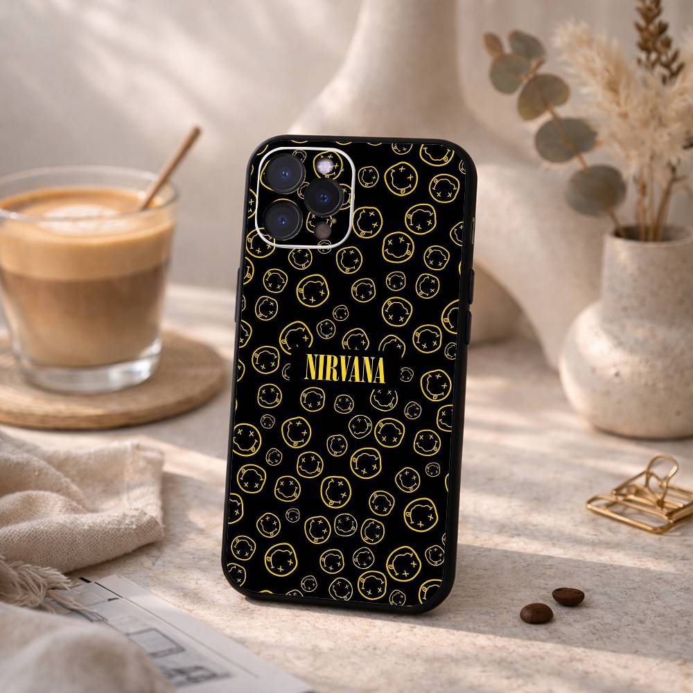 L-Lamentably N-Nirvana R-Rock Band Phone Case For iPhone17,16,15,14,13,12,Plus,Pro Max, 5G Others Soft Black Cover