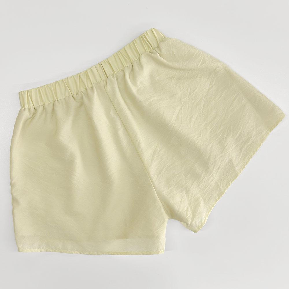 Spring and Autumn Sweet Loose Ruffled Two-Piece Set V-Neck Shirt and Shorts Set for Women