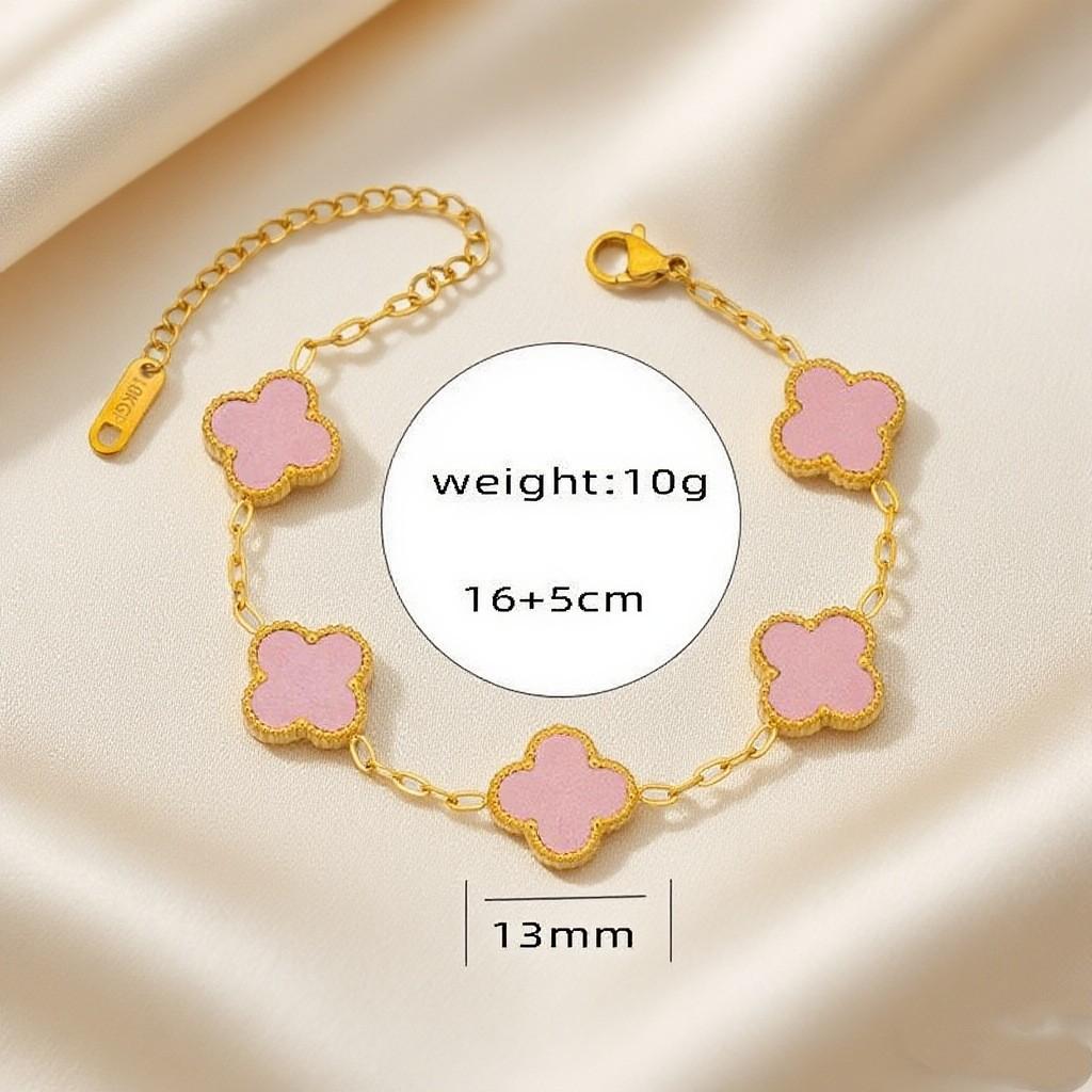 13mm Lucky Four-Leaf Clover Bracelet Double-Sided Shell Versatile and Elegant Four-Leaf Clover Jewelry