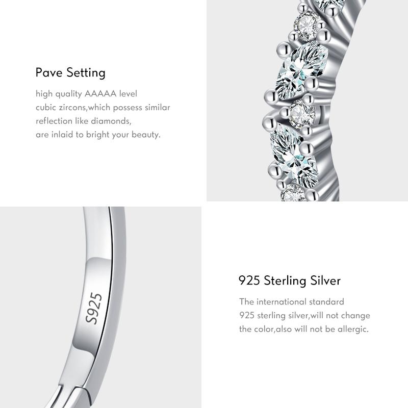 MODIAN 925 Sterling Silber Funkelnde Raute Klarer Zirkon Ohrschnallen Charme Feine Creolen Für Frauen Hochzeit Schmuck