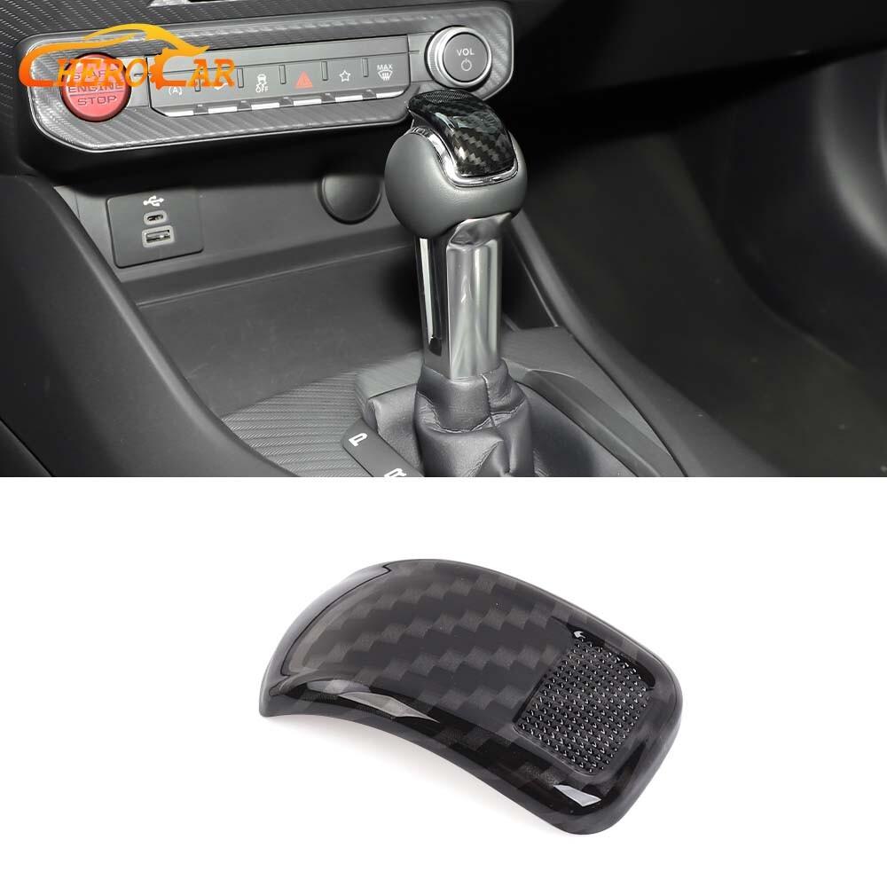 Carbon Fiber Inner Gear Shift Knob Trim Cover For Ford Mustang 2024 25 Interior