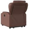 Electric Massage Recliner with Rising Function Brown Synthetic Leather