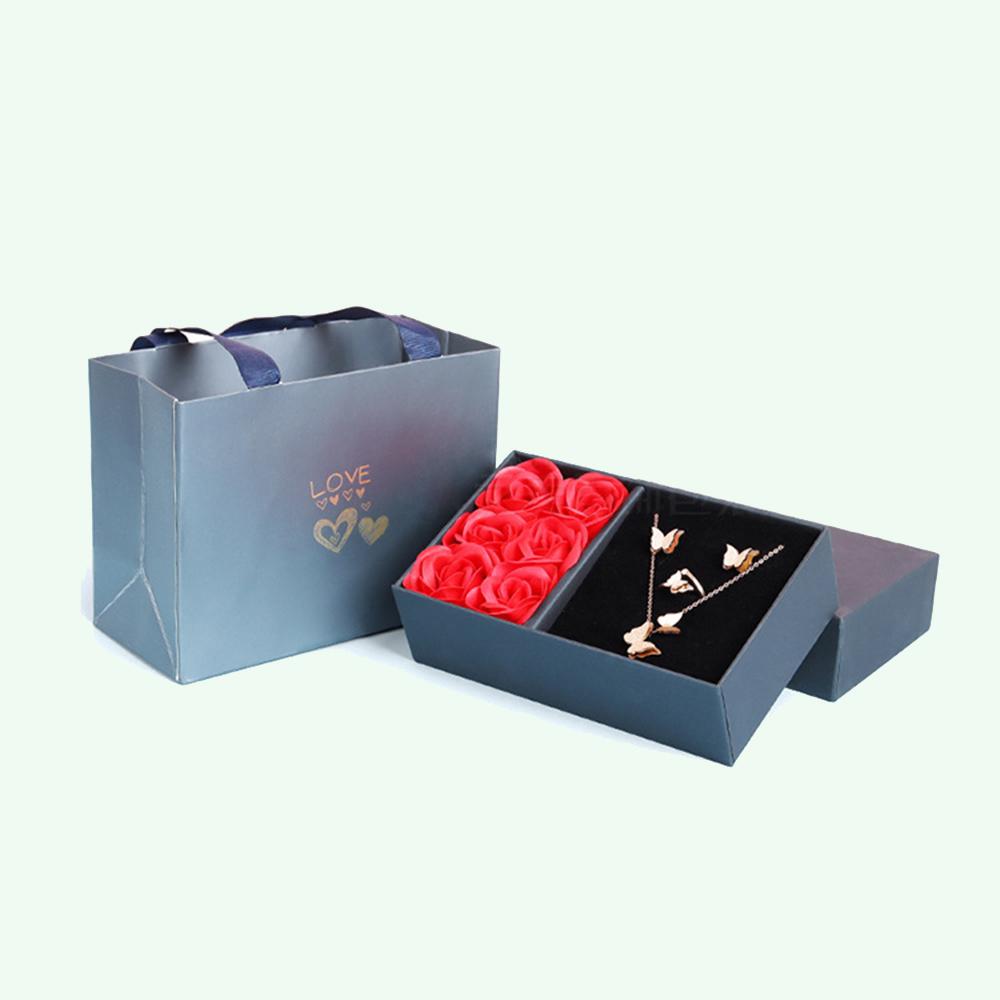 

Подарочная коробка с розами Вечный цветок Кольцо, кулон, серьги, ожерелье, шкатулка для украшений 6 роз День святого Валентина Подарочная коробка Упаковка Коробка для украшений St.