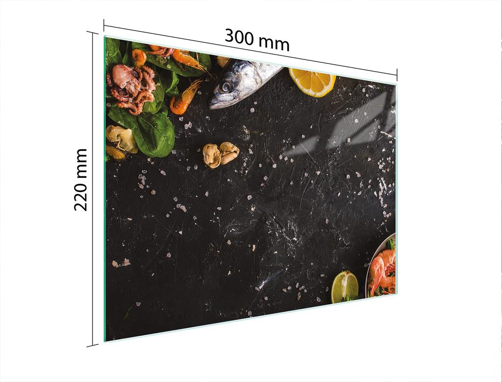 SZKLANA DESKA DO KROEJNIA 30x22 RYBA