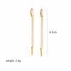 18k Gold Plated Chain Earring Dainty Star Moon Strip Drop Dangle  Stainless Steel Long Threader Earring For Women