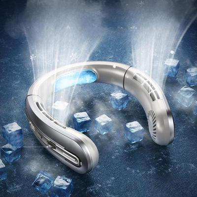 2024 Stylish USB Rechargeable Neck Fan: Portable, Silent, Leafless Cooling Device