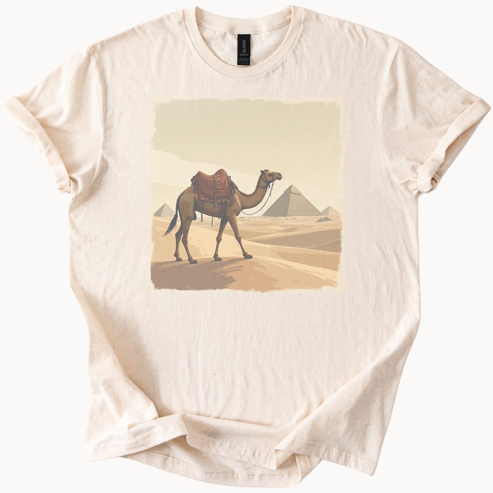 Desert Camel Pyramid Art Graphic Tee 130