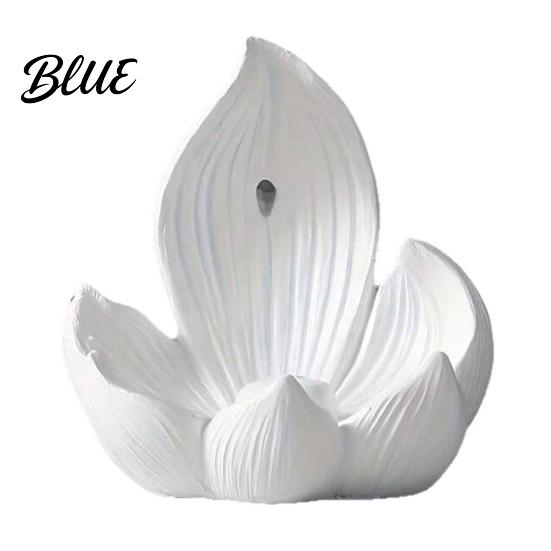 Indoor Air Purifier Lotus Backflow Incense Burner Holder Resin Cone Diffuser Desktop Tower Stand Aromatherapy Holder for Yoga Meditation Tea