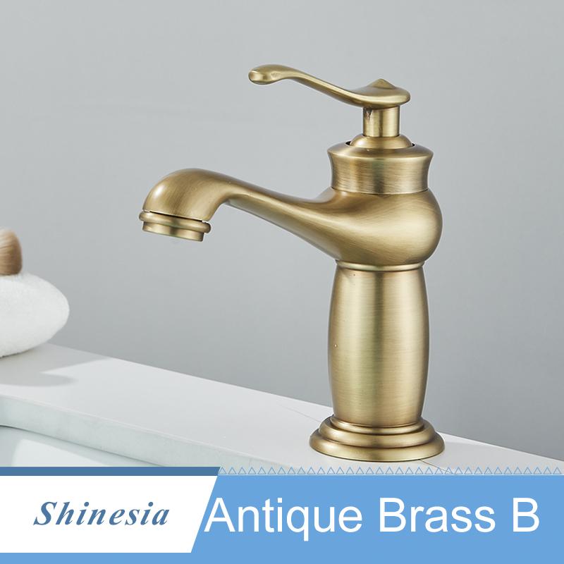 

Смеситель для ванной Shinesia, отделка античной бронзой, латунная раковина, цельные латунные смесители, однорычажные смесители для воды, краны для ванны