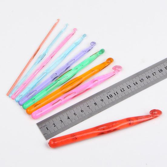 9Pcs/Set 3-12mm Colorful Crochet Needles Hooks Weave Crafts DIY Knitting Tools