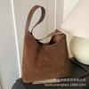 Large capacity bag women's 2025 new trendy autumn and winter premium sense retro suede shoulder bag commuter tote bag