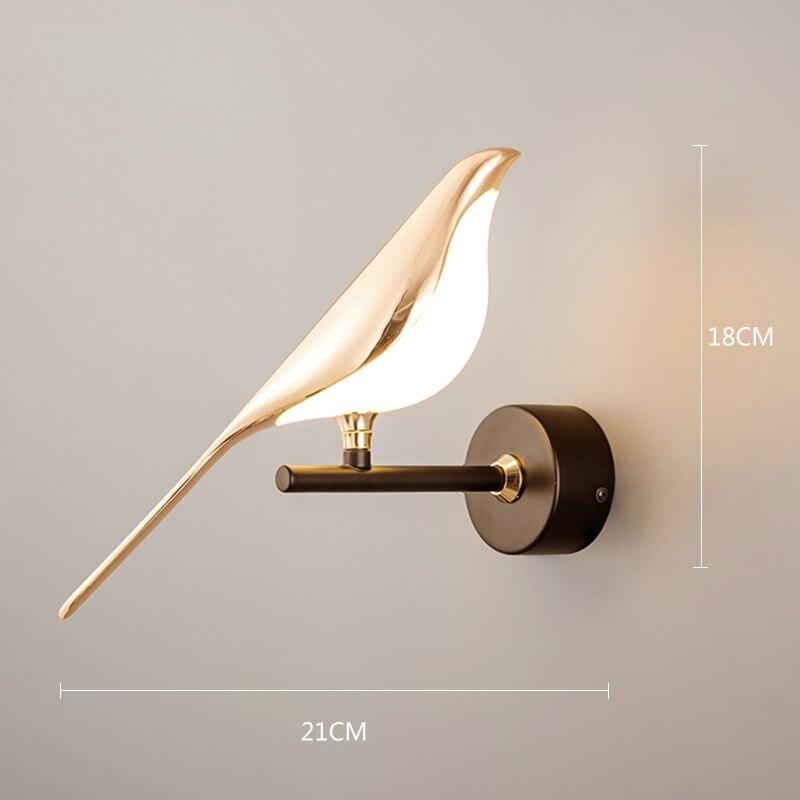 

Современный светодиодный настенный светильник Magpie Bird Light Внутреннее освещение для дома, спальни, гостиной, простоты, искусства, декоративного настенного освещения Warm White (2700-3500K)