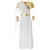 Herrekostyme Antikk gresk toga - Metallisk patchwork-kappe med korte ermer og hansker for Halloween/romersk cosplay