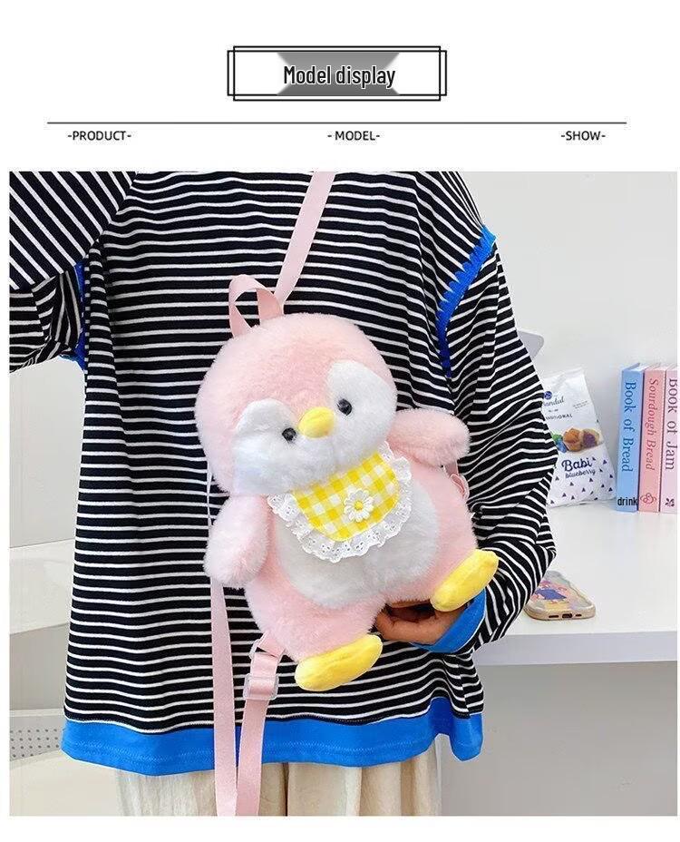 New Cute Cartoon Penguin Plush Backpack for Boys and Girls - Small Toy and Gift