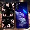 Schnittkatze Handyhülle für Samsung Galaxy S24 S23 S22 S20 S21 FE Ultra S10 S10E S9 S8 Plus 5G Silikon Weiche Hülle Coque Capas Taschen