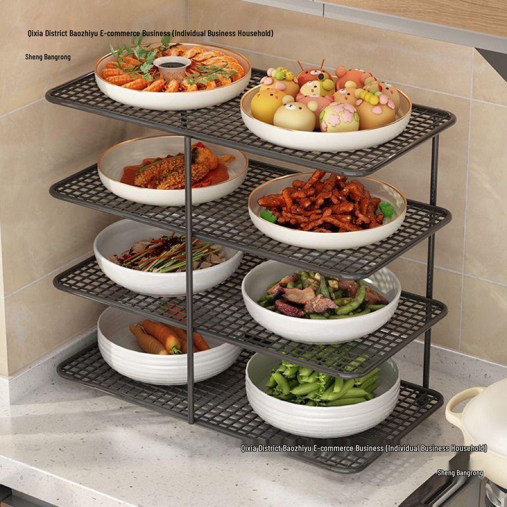 Multifunctional Kitchen Storage Rack: Multi-Layer Bowl, Dish, and Plate Organizer
