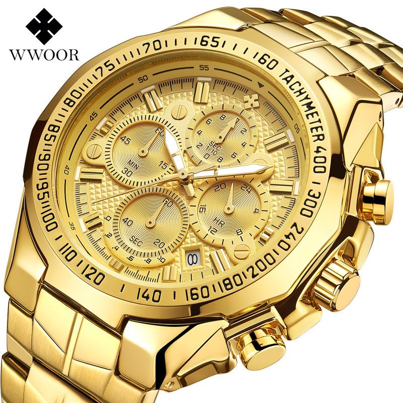 Wwoor, Men S Watch, Seven-Pin Waterproof Alloy Watch