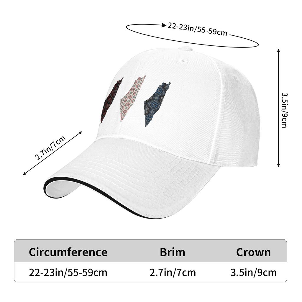 Palestine Map Palestinian Traditional Tatreez Art Baseball Cap Outdoor Gym Sun-Proof Trucker Hat Men Street Style Baseball Caps