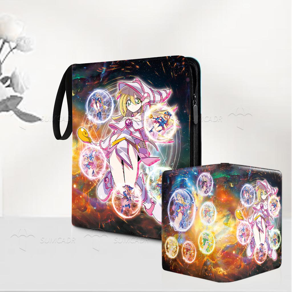 Custom Cover 500+ Capacity A4 Yu-Gi-Oh! Binder Premium PU Leather 9-Pocket Zippered Album TCG Organizer with Refillable Pages