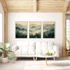 Sage Green Mountain 3 Piece Wall Art Decor Watercolor Mountain Landscape Abstract Nature Print Modern Minimal Decor Gift Poster