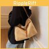 Solid Color Style Canvas Bag Women Stitching Details Soft Structure Travel Bags