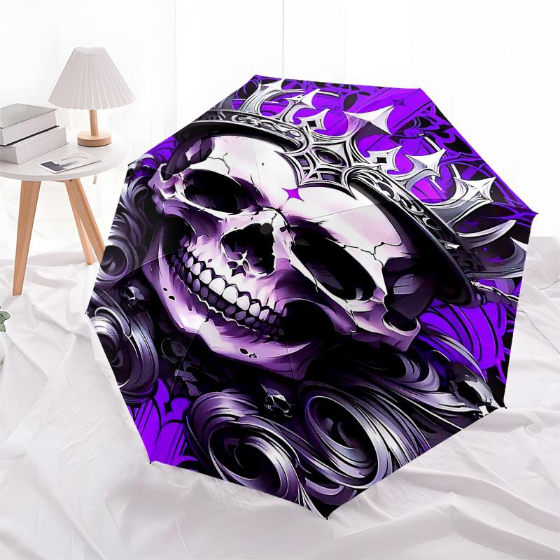 1pc Skull King Automatic Open, Windproof, Compact Travel Umbrella, Gift for Birthday, Christmas, Business 93038
