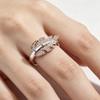Creative Leaf Shape Two-color Electroplated Rose Golden Ring