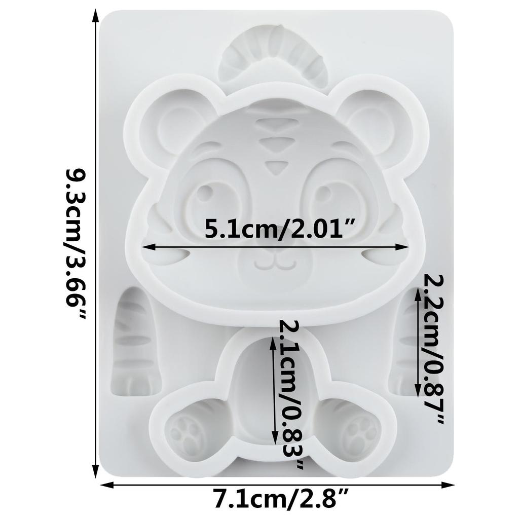 Tiger Silicone Molds Woodland Animal Fondant Mold Cake Decorating Tools Cupcake Topper Chocolate Candy Craft Gum Paste Polymer Clay