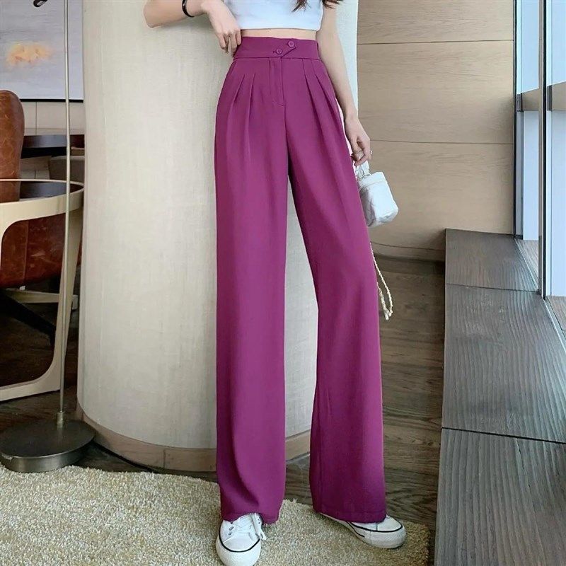 Wide Leg Pants for WOMEN'S Summer Thin High Waist Suit Pants