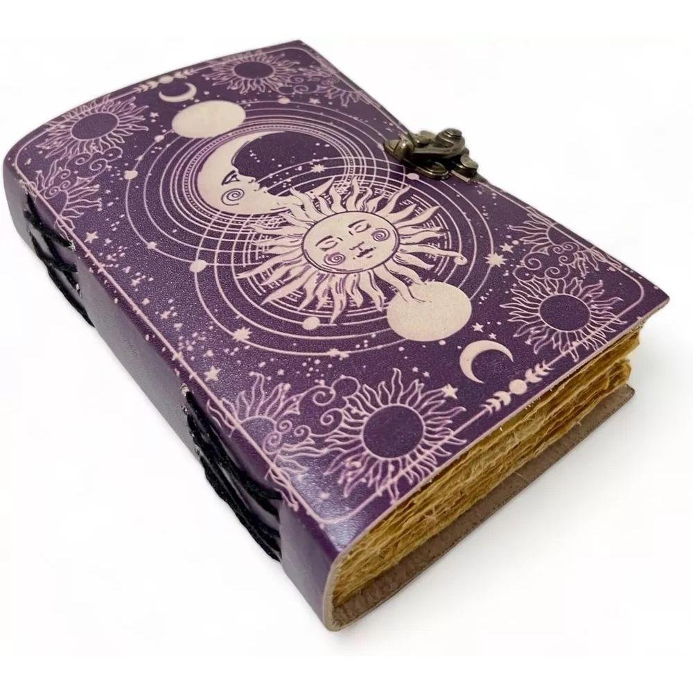 Blank Spell Book of Shadows Journal with Lock Clasp Vintage Handmade Leather