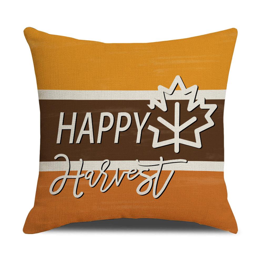 New Warm-toned Pillowcase Orange Maple Leaf Pumpkin Element Car Cushion Linen Waist Cushion Pillow