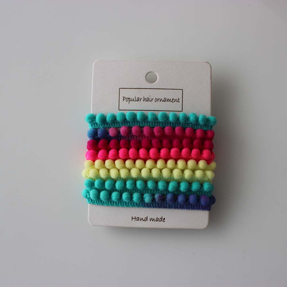 Rainbow Gradient Mini Pom-Pom Lace Trim - 1 Yard