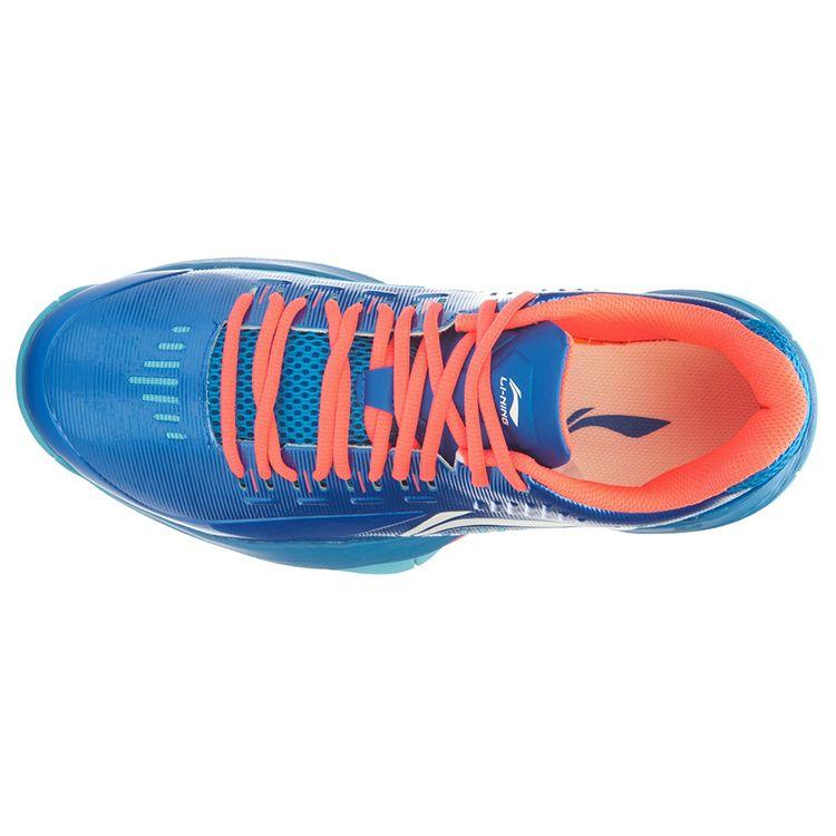 Li Ning Storm Court Shock Absorption Low Top Basketball Shoes Unisex sneaker Blue Red ABPJ039-8