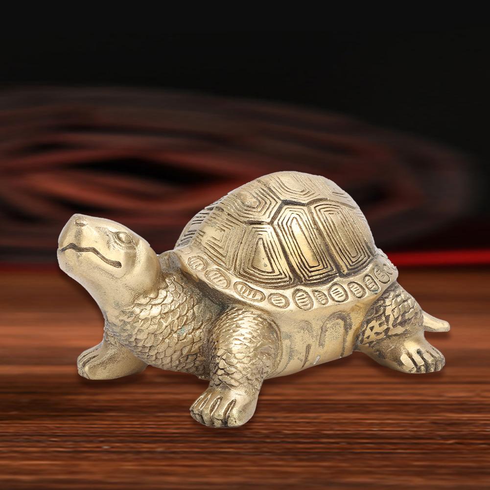 Pure Brass Handmade Longevity Tortoise Home Feng Shui Ornament Gift Symbol of Peace