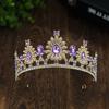 Multicolor Bridal Crown Luxury Queen Princess Tiara Baroque Pageant Crown  Hair Dress Accessories
