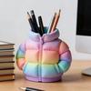 Pencil Case Down Jacket-Shaped Large Capacity Storage Organizer for Makeup Brushes And Stationery
